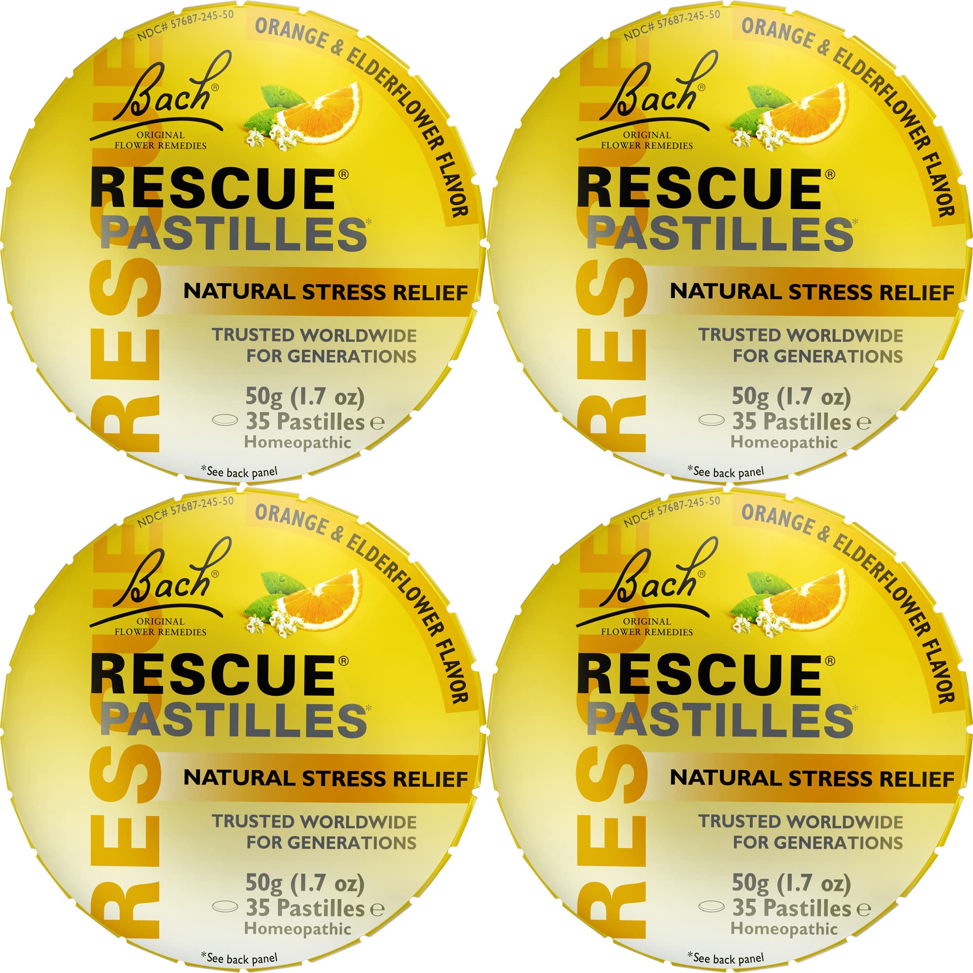 RESCUE Bach Pastilles orange-elderflower pack for quick on-the-go calm