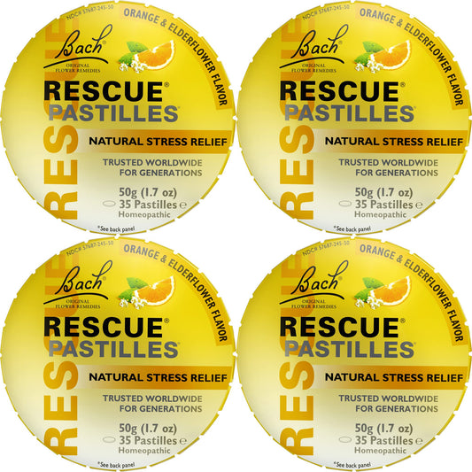 RESCUE Bach Pastilles orange-elderflower pack for quick on-the-go calm