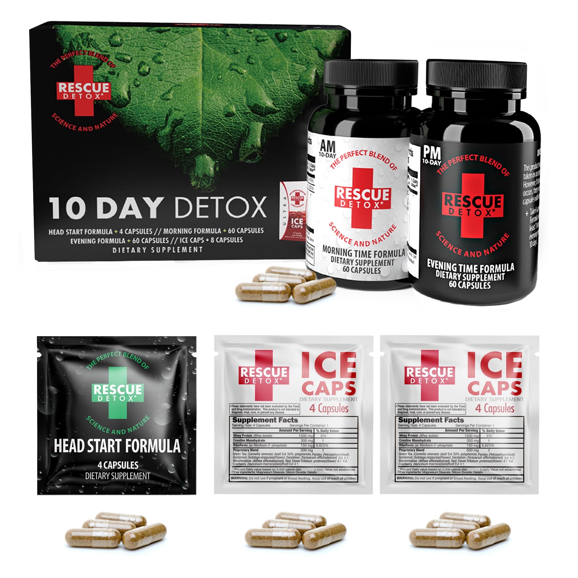Rescue Detox 10 Day Kit bottle with capsules for a full-body cleanse.