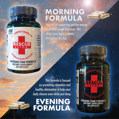 Rescue Detox bottle displays the Cleansing Coach icon for guidance.