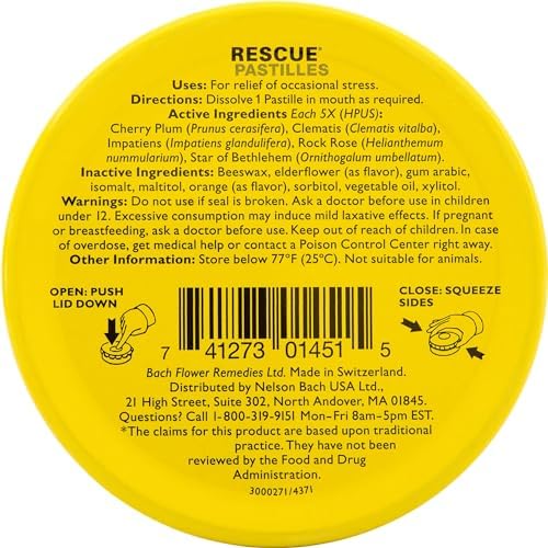 RESCUE pastilles gluten-free and sugar-free for dietary-friendly use.