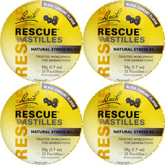 RESCUE pastilles packaging in black currant flavor for portable calm