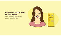 Sugar-free icon displayed on RESCUE Pearls box for dietary considerations.