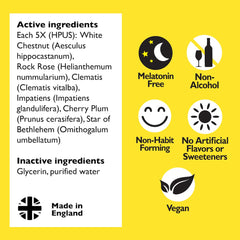 Close-up of RESCUE Sleep Dropper label showing flower essence blend.