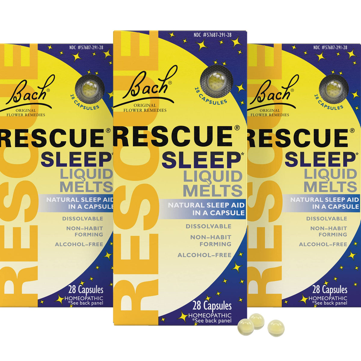 RESCUE Sleep Liquid Melts bottle in orange vanilla flavor promotes calm before bed