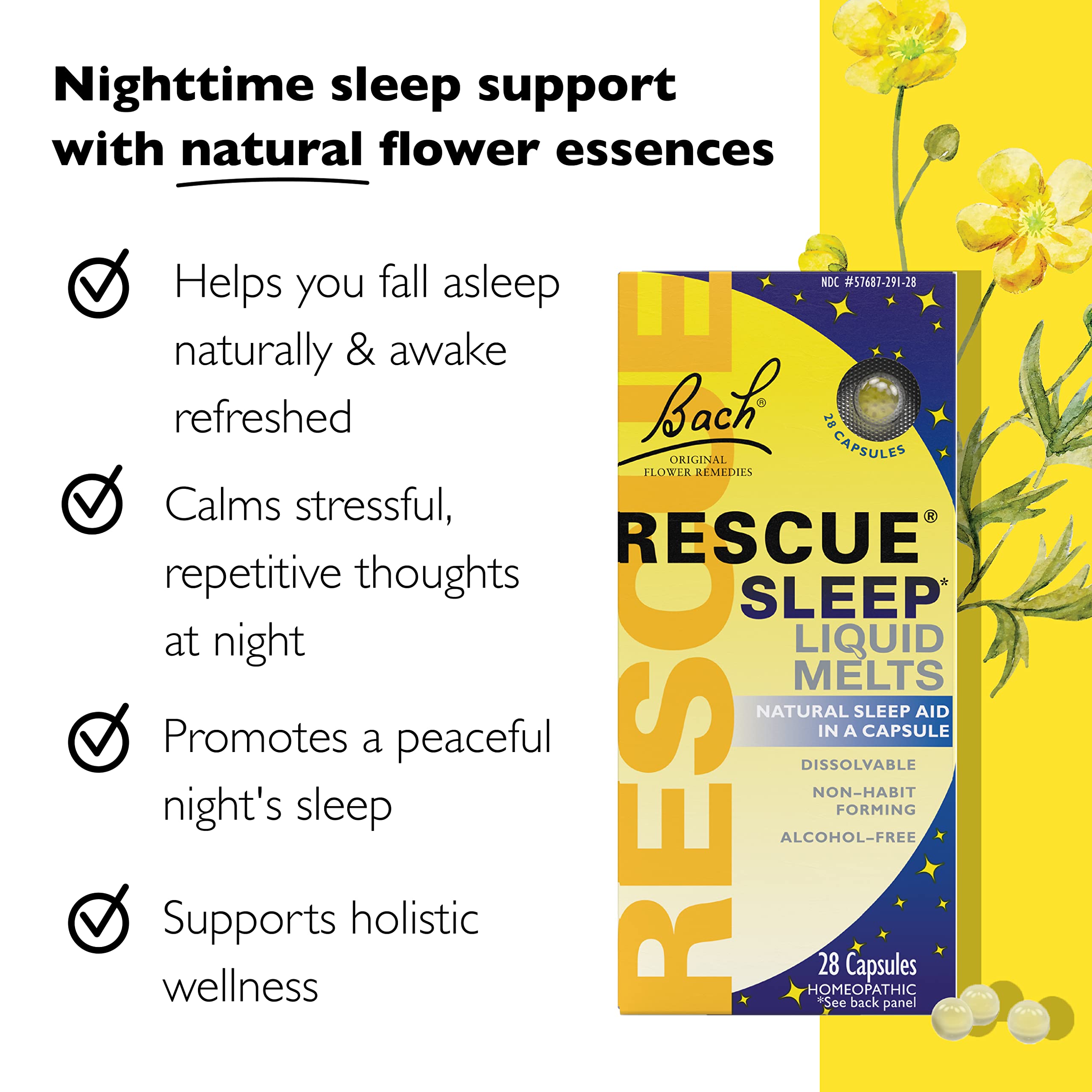 RESCUE Sleep melts dissolving on the tongue offers quick relief for busy minds
