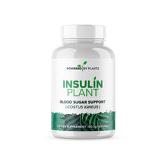 Research Biotech Group insulin plant capsules bottle shows vegan, non-GMO formula for daily wellness.