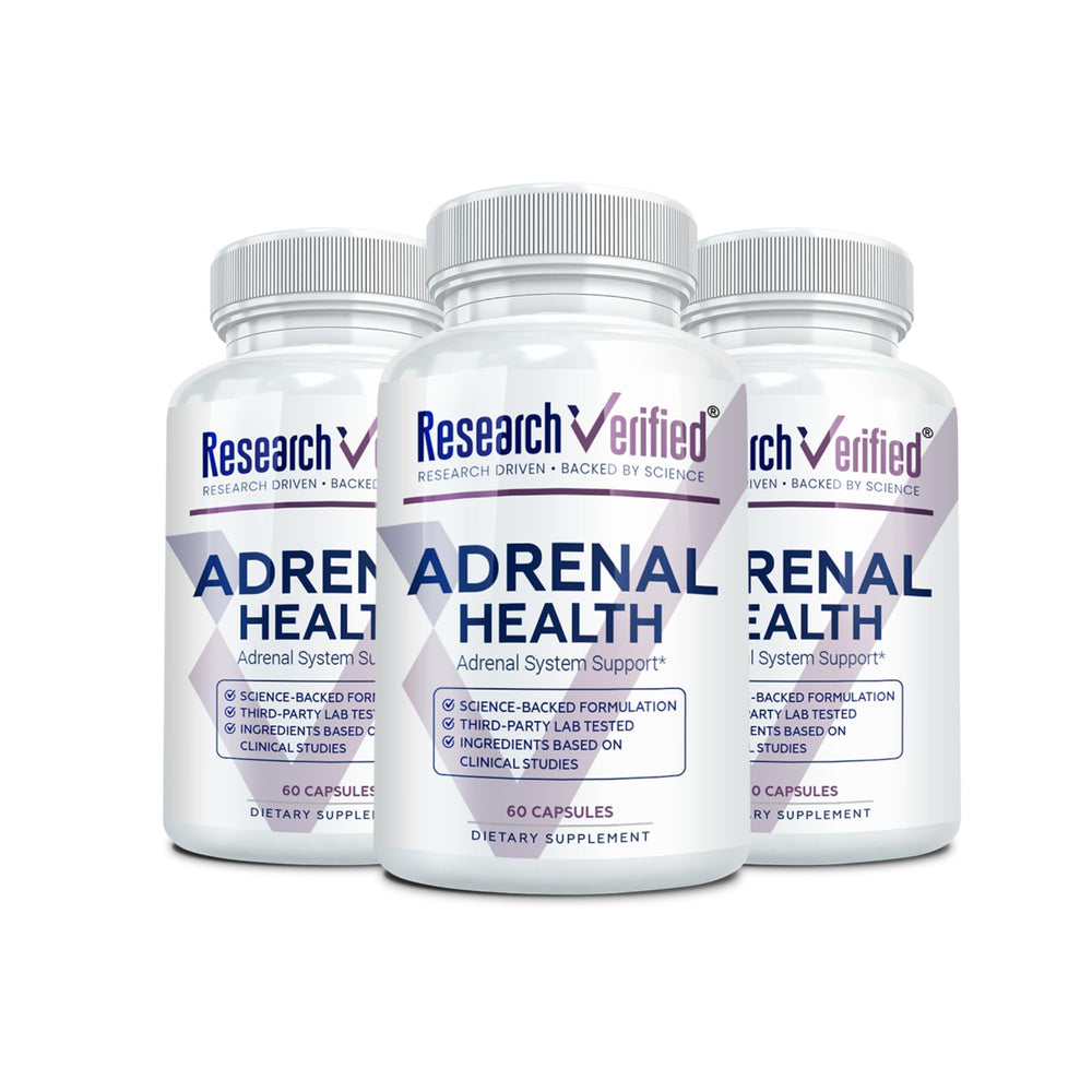 Research Verified Adrenal Support bottle-front for natural energy support