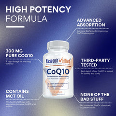Research Verified CoQ10 capsules ready for vegan daily supplementation and heart-friendly routines.