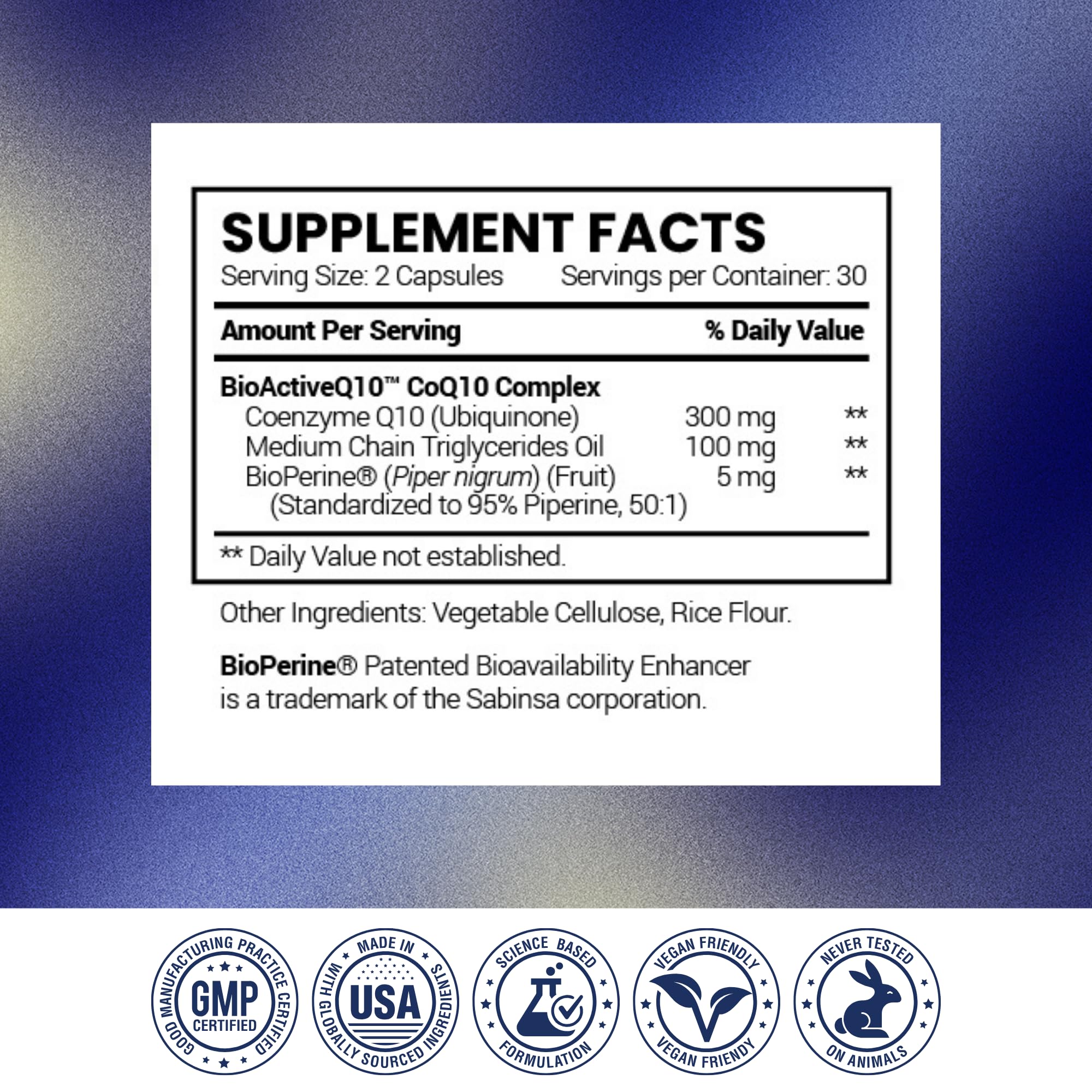 Research Verified CoQ10 easy-open cap for convenient daily dosing.