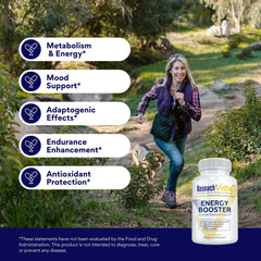 Research Verified Energy Booster B-vitamin complex emphasizes methylated B12 and Folate.