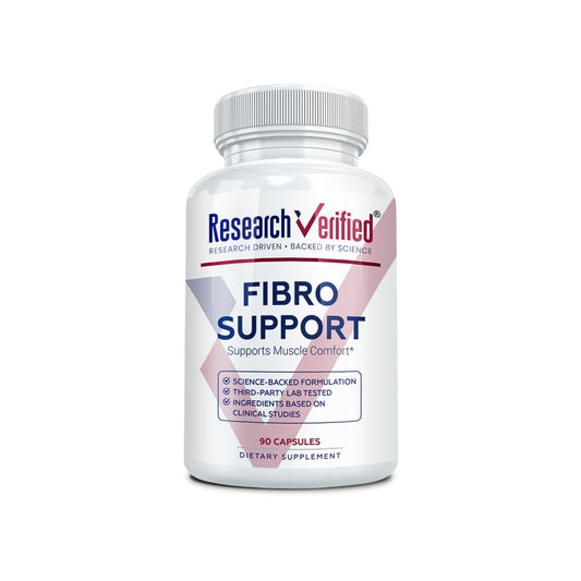 Research Verified Fibro Support bottle front view for daily comfort support