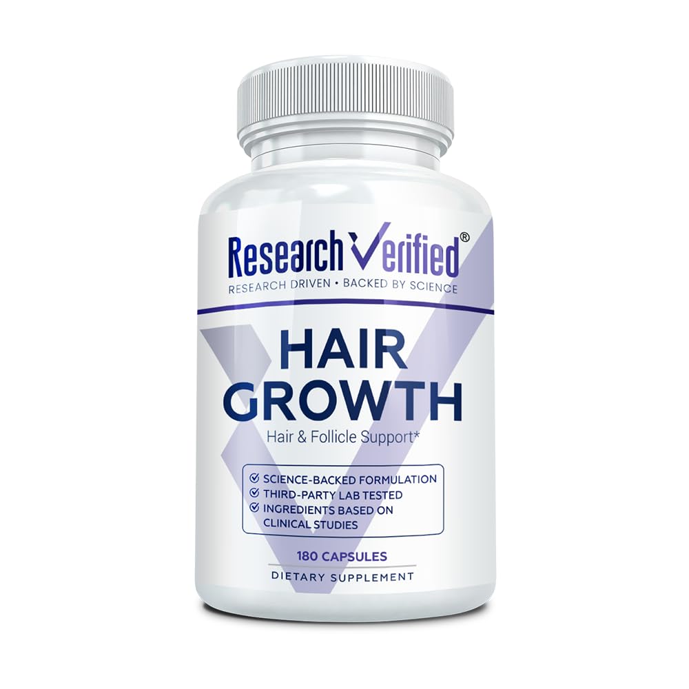 Research Verified Hair Growth Support bottle front view for daily hair health routine