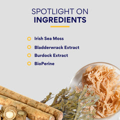 Research Verified Irish Sea Moss USA-made label – trusted quality and clean formulation.