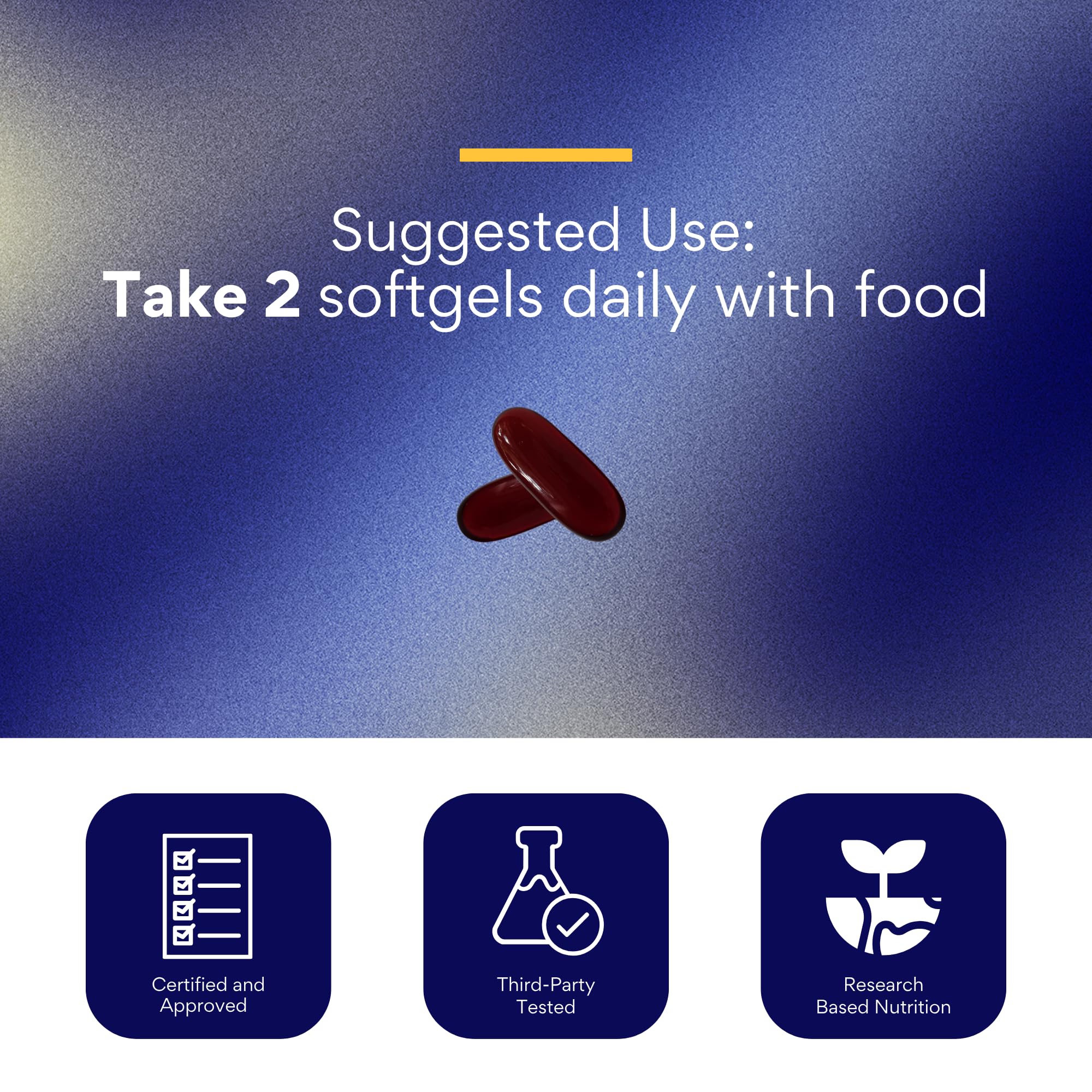 Research Verified Krill Oil capsules in hand for portable daily supplementation