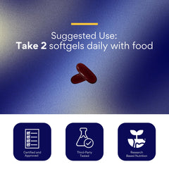 Research Verified Krill Oil capsules in hand for portable daily supplementation