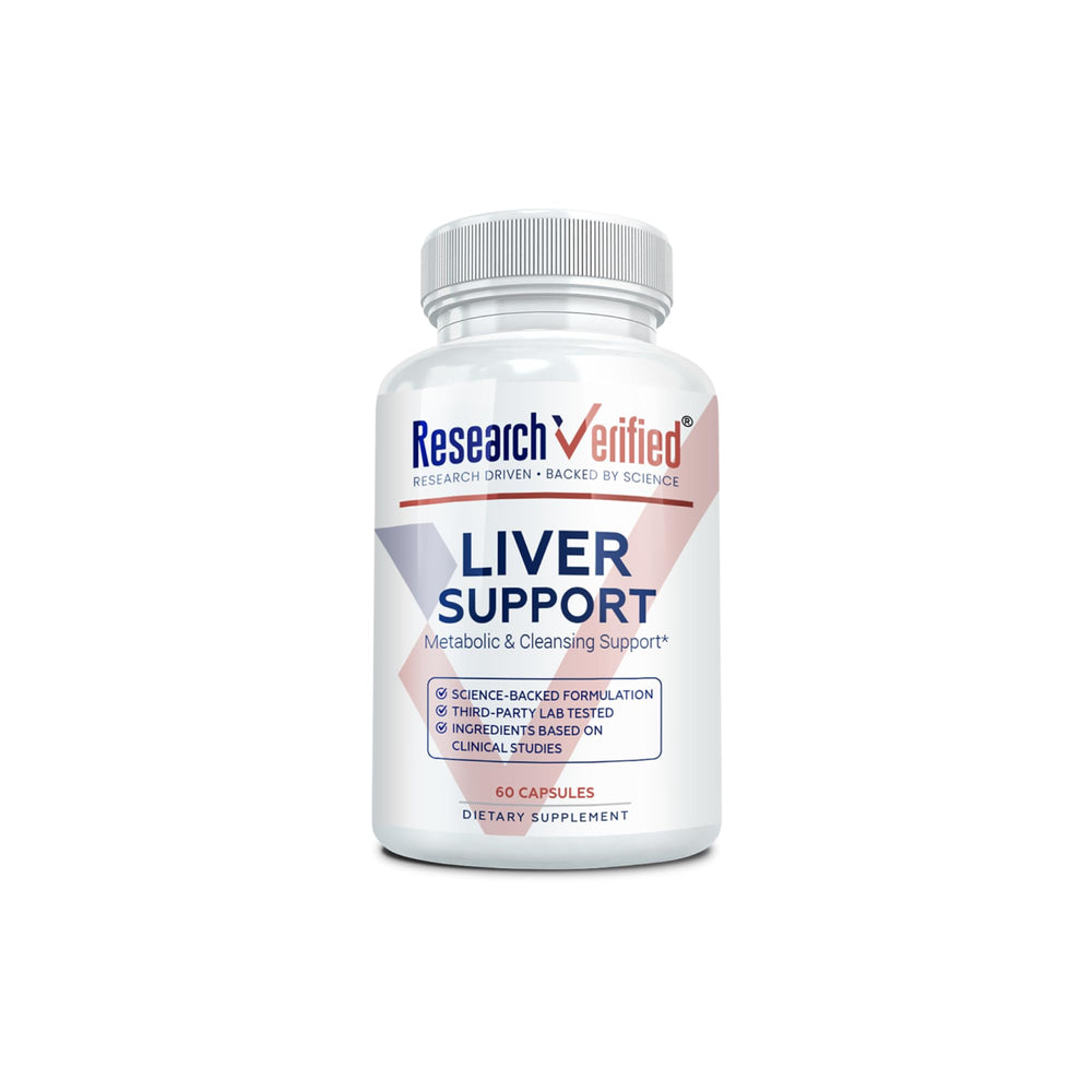 Research Verified Liver Support bottle front promoting daily liver wellness