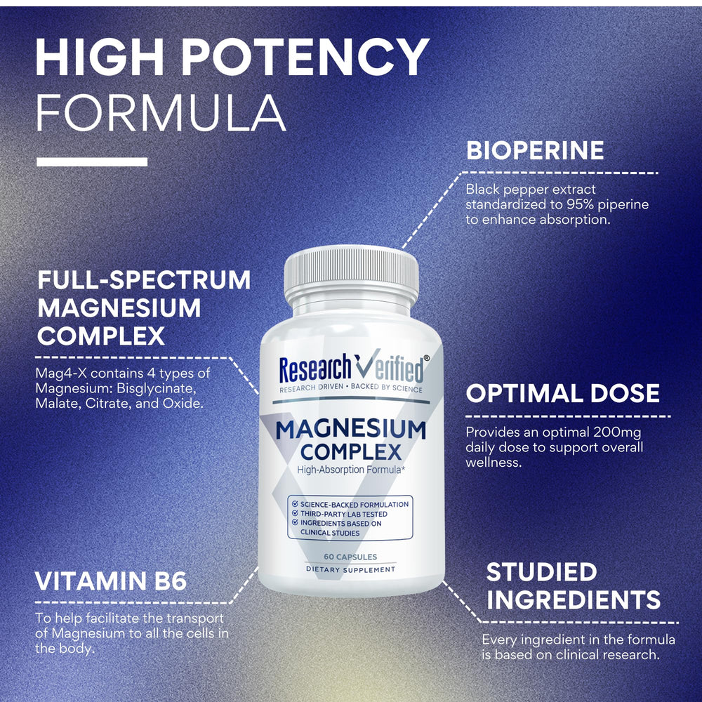 Research Verified Magnesium Complex bottle pour showing convenient daily serving routine