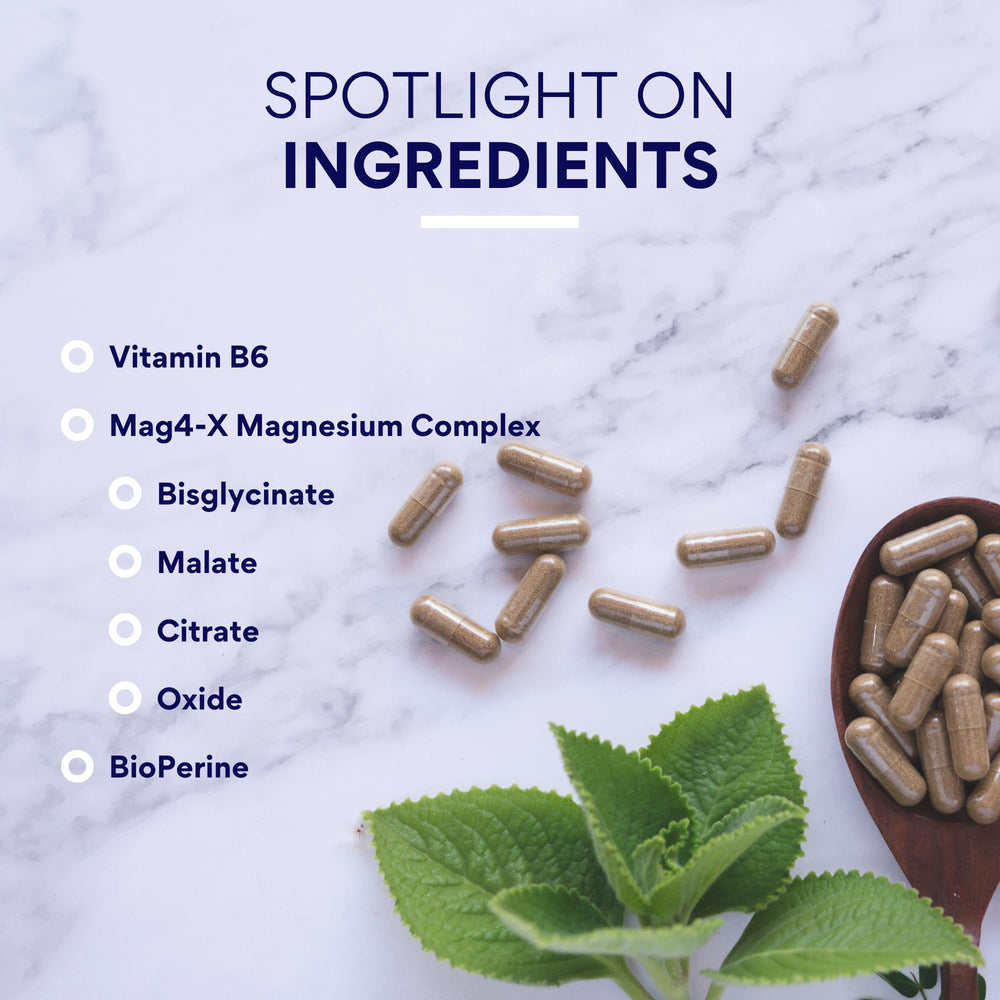 Research Verified Magnesium Complex packaging box highlights vegan non GMO quality