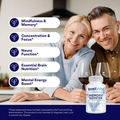 Research Verified Memory Booster Lions Mane detail highlighting plant-based cognitive support.