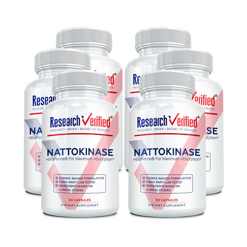 Research Verified Nattokinase 4000 FU bottle front for circulatory support.