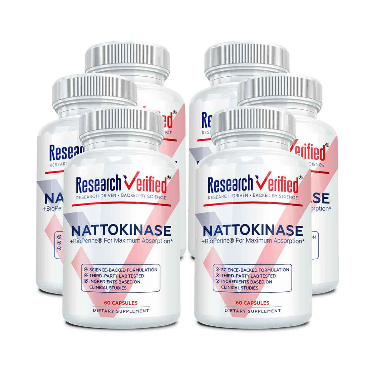 Research Verified Nattokinase 4000 FU bottle front for circulatory support.