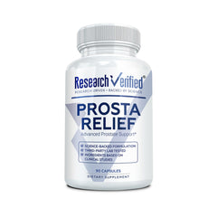 Research Verified Prosta Relief bottle front for natural prostate support