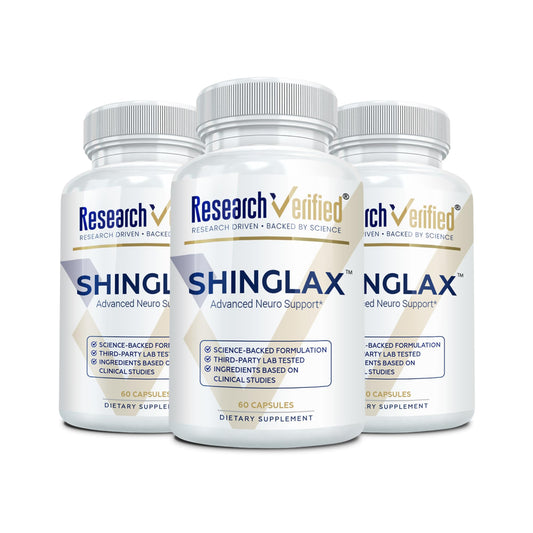 Research Verified Shinglax lemon balm bottle for daily calm support.