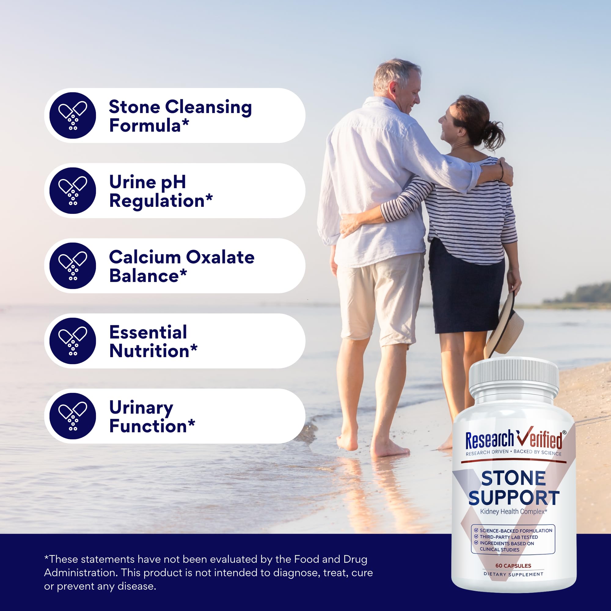 Pour shot of Stone Support bottle illustrating easy daily serving
