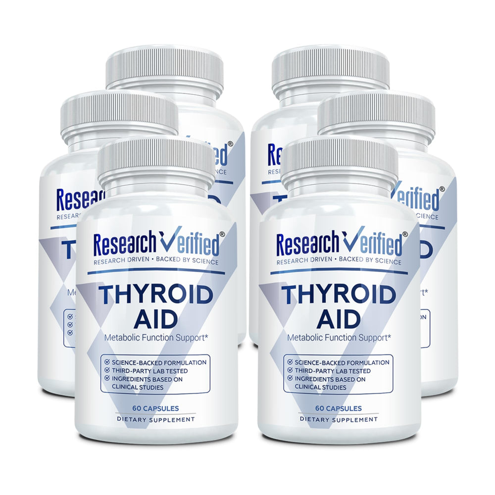 Research Verified Thyroid Aid bottle for daily thyroid support.