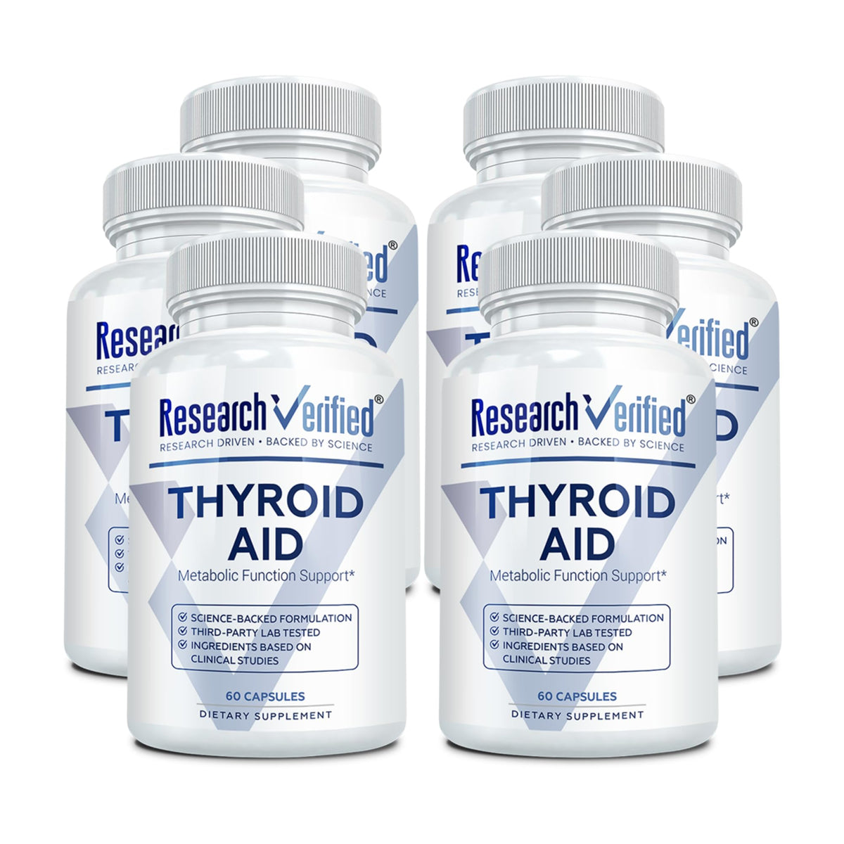 Research Verified Thyroid Aid bottle for daily thyroid support.