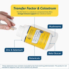 Researched Nutritionals Transfer Factor Multi-Immune capsules on table ready for daily use