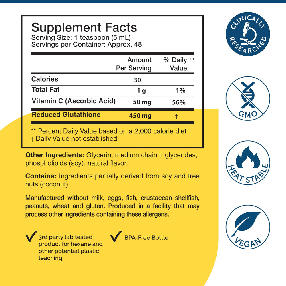 Researched Nutritionals Tri-Fortify vegan non-GMO icons with hexane-free assurance.