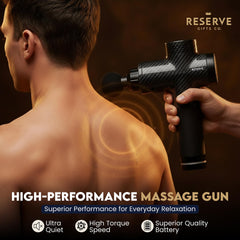 Reserve Gifts Co. deluxe carrying case keeps your massage gun secure and ready.