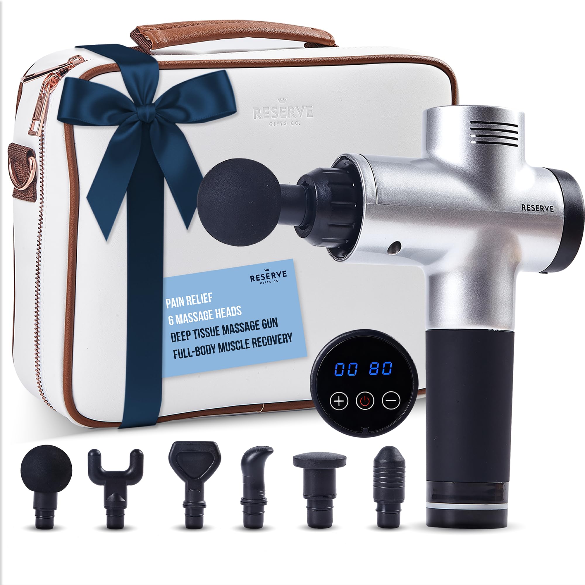 Reserve Gifts Co massage gun with carrying case for easy storage and gifting
