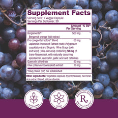 Reserveage Beauty Bergamot Cholesterol Support capsules close-up highlighting bergamot extract