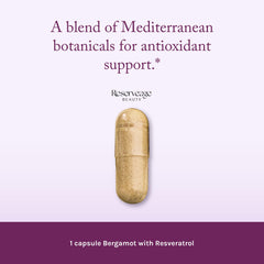 Reserveage Beauty Bergamot Cholesterol Support ingredients shown in clean capsule design