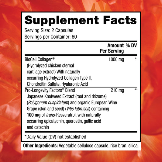 Reserveage Beauty Collagen Booster capsules supporting skin elasticity.