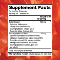 Reserveage Beauty Collagen Booster capsules supporting skin elasticity.