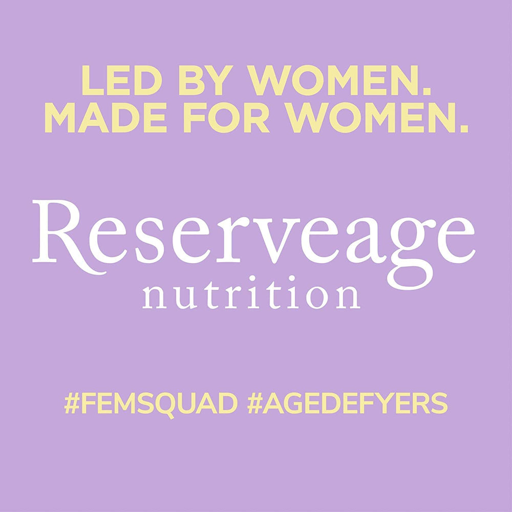 Lifestyle shot of a glass of water with Reserveage Beauty capsules for daily use