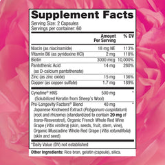 Closeup of Reserveage Beauty Keratin Hair Booster capsules for hair and nails.