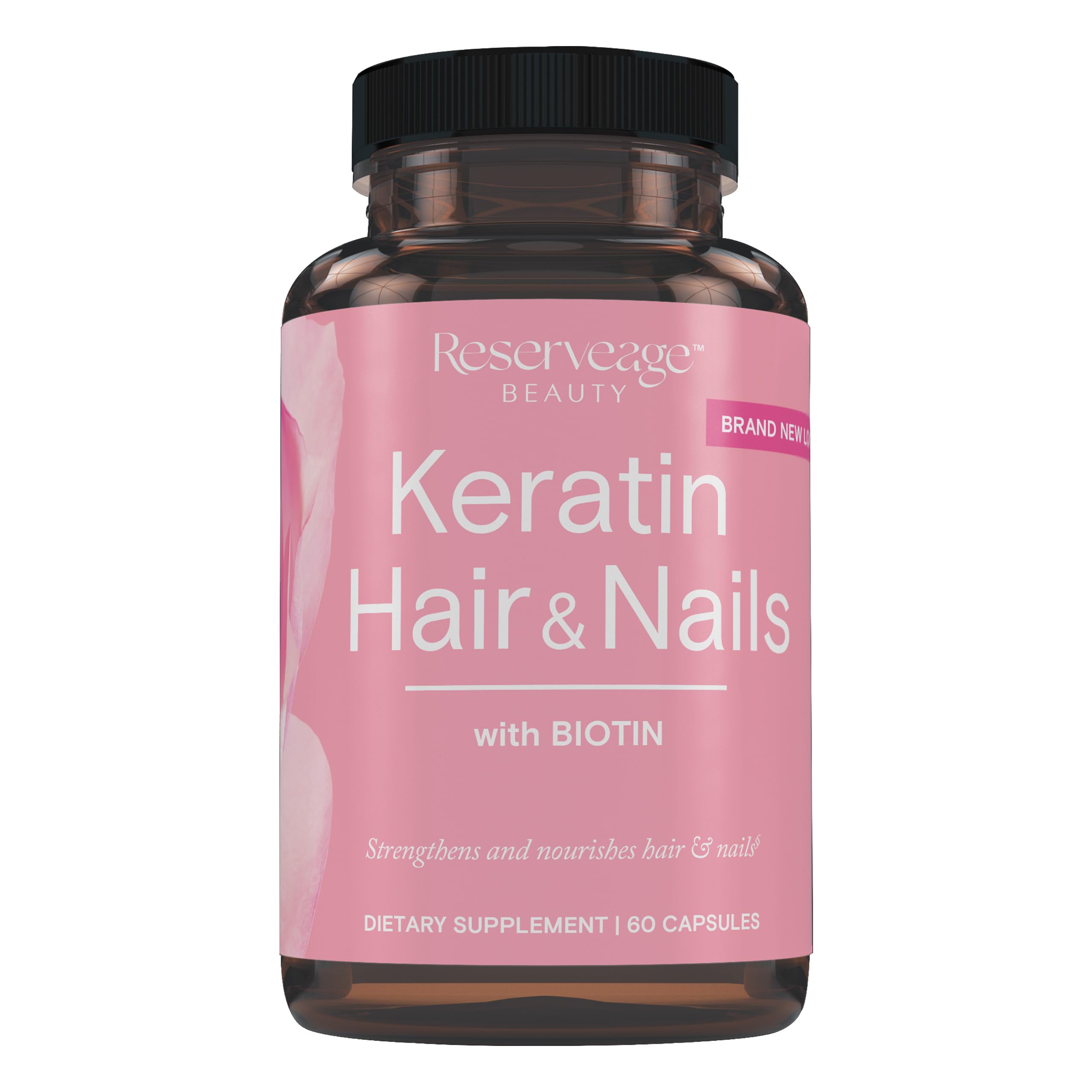 Reserveage Keratin Hair Booster bottle for daily hair support.