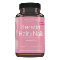 Reserveage Keratin Hair Booster bottle for daily hair support.