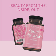 Reserveage Keratin Hair Booster ingredients chart highlighting key actives.
