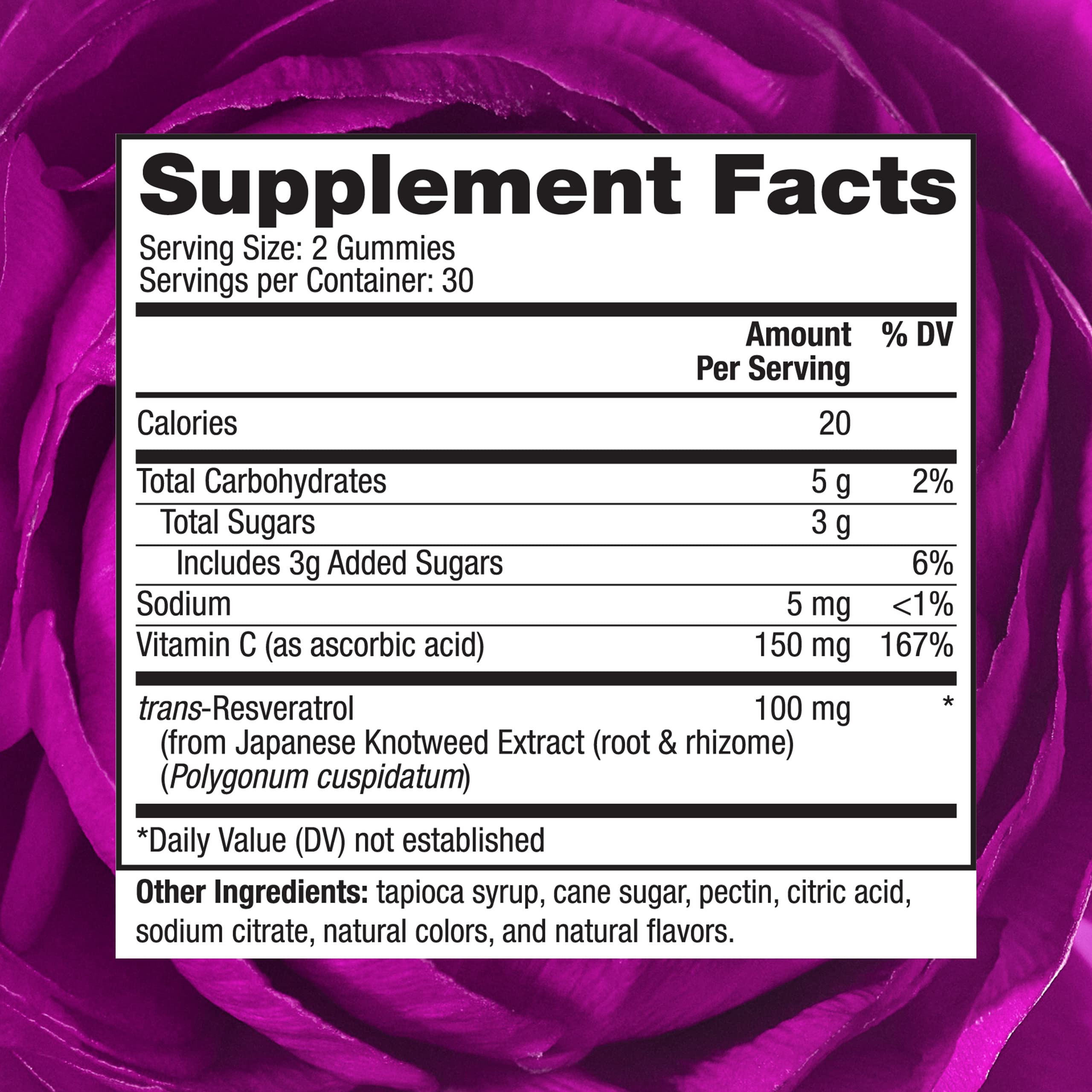 Close-up of Reserveage Nutrition Resveratrol Gummies with chewy gummies