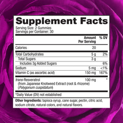 Close-up of Reserveage Nutrition Resveratrol Gummies with chewy gummies