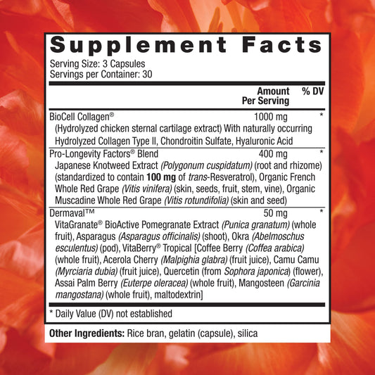 Ultra Collagen Booster bottle being poured for daily skin support.
