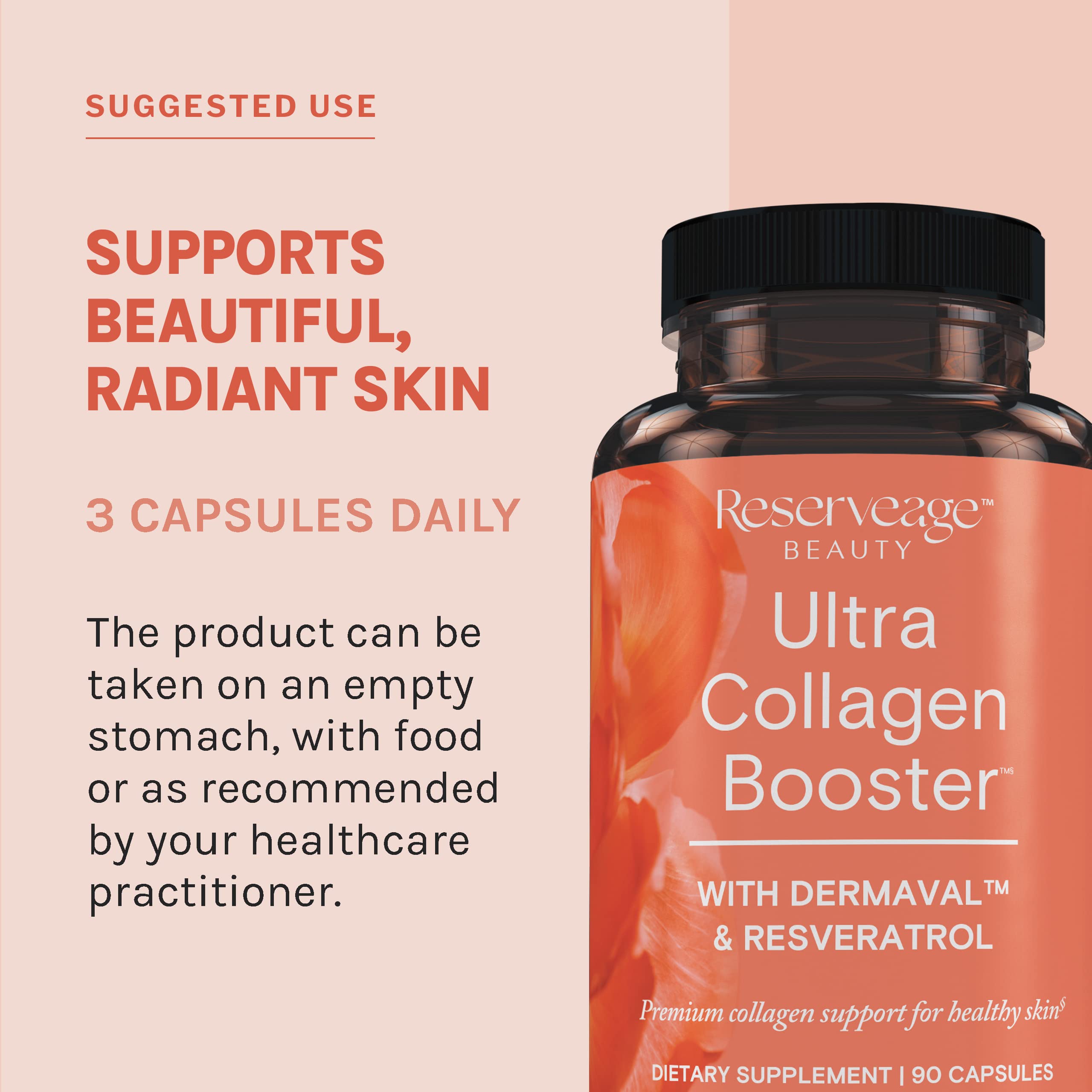 Travel-friendly packaging of Reserveage Ultra Collagen Booster for on-the-go skincare.