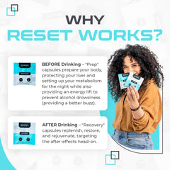 Reset Labs party scene with capsules ready before celebration