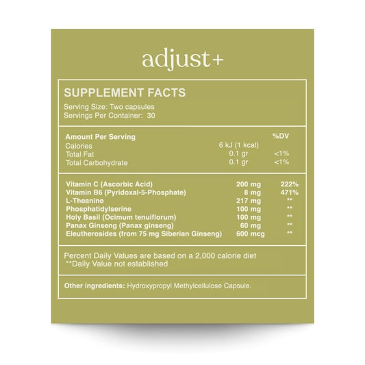 reset wellness Adjust+ panax ginseng capsules highlight focused energy without jitters